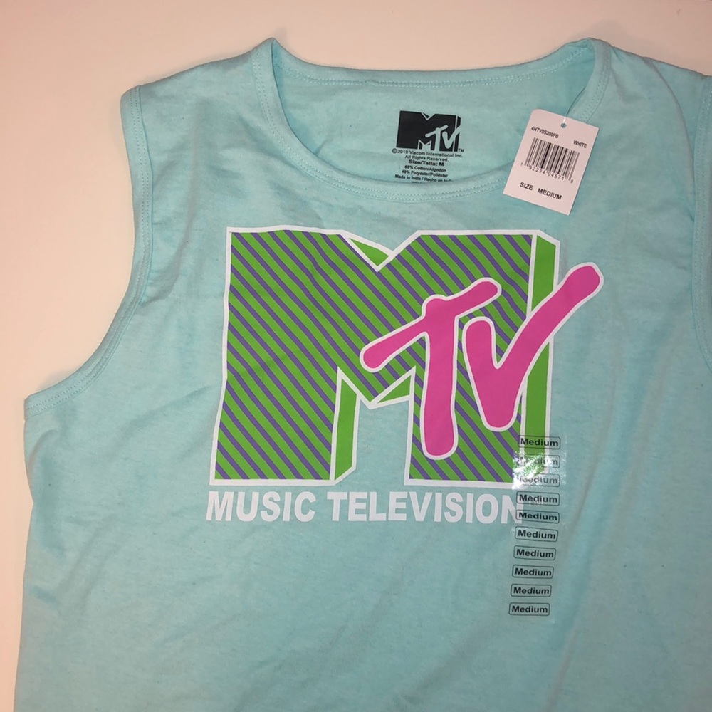 Men’s 90s MTV Logo Muscle Tank New Sizes M, L